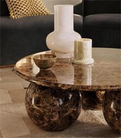 YUSHI personnalisé décor français moderne rond table basse en marbre naturel pour meubles de salon à la maison