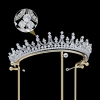 Accessoires de cheveux de mariée de mariage de luxe couronne en métal Zircon européen et américain diadème de bijoux de diamant coréen