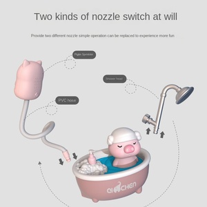 Bechotoy Jouet de Bain Interactif Mignon Cochon en Plastique ABS avec Fonction de Pulvérisation <span class=keywords><strong>d</strong></span>'<span class=keywords><strong>Eau</strong></span> pour Bébé et Pommeau de Douche - Product Image 3