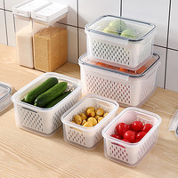 Ensemble de contenants de stockage pour aliments frais en plastique pour légumes, fruits, viande, réfrigérateur, avec couvercles