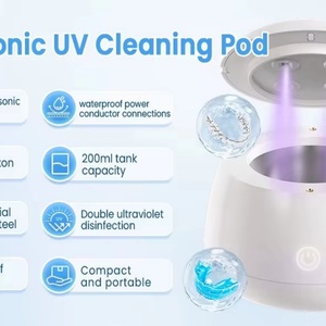 Nettoyeur dentaire ultrasonique UV étanche IPX7 OEM avec réservoir en acier inoxydable de 250 ml, nettoyeur ultrasonique domestique pour aligneurs dentaires - Product Image 3