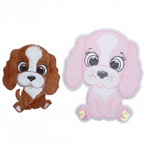 Lot de patchs brodés de chiot de dessin animé en peluche et sequins pour Pâques, personnalisables, à thermocoller/à coudre pour vêtements <span class=keywords><strong>DIY</strong></span> - Product Image 1