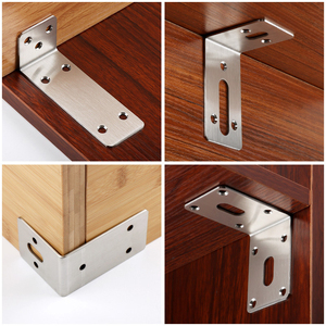 Thép không gỉ dài Dải góc Mã Đen 90 độ <span class=keywords><strong>s</strong></span>ửa chữa mảnh hình chữ L góc bên phải dấu ngoặc - Product Image 6