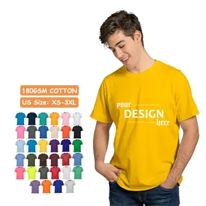 OEM 100% хлопковая желтая футболка унисекс, высокое качество, индивидуальный пошив, ваш бренд, личная бирка, предварительно сокращенные мужские футболки