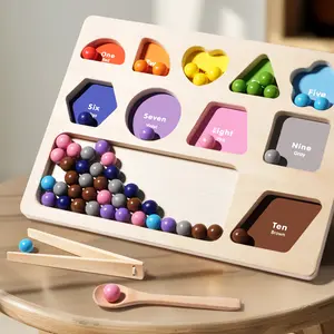 Montessori Inspired Children's Cognitive Training Bead Clamping Toys Color Classification Kindergarten Early Education