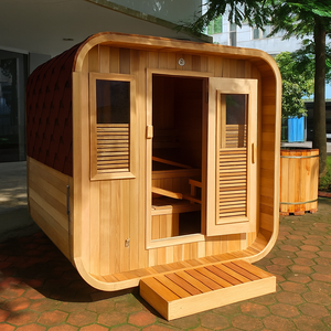Sauna de Vapor Seco para Varias Personas, Diseño de Barril Resistente a la Lluvia para Casa o Villa, con Infrarrojos Lejanos para Uso Doméstico - Product Image 1