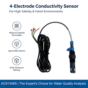 Electrodo de Conductividad de 4 Electrodos para Concentración de Líquidos Químicos con Precisión de 1% FS para NAOH, HCL, <span class=keywords><strong>H2SO4</strong></span> - Product Image 1