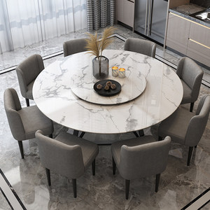Juego de Mesa y Sillas de Comedor Modernas de Lujo, Giratorias, Estables, Ensambladas, Base de Acero Inoxidable Dorada, 6 Plazas, Extensible, para Hogar, Cocina, Cafetería - Product Image 4