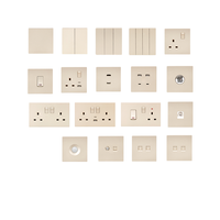 FIKO UK Standard Prise murale en acier inoxydable doré avec charge rapide USB-A/C 16A Max. Courant 250V Max. Tension