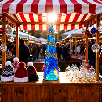 Ornements de Noël miniatures en forme de lentille disco personnalisés, fabriqués en usine, écologiques, en verre réfléchissant, miroir, décorations de fenêtre pour fête