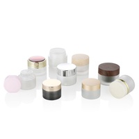 Pot en verre rond noir mat pour crème cosmétique, crème pour le visage et crème pour les yeux, 5g, 10g, 15g, 20g, logo personnalisé, emballage en gros
