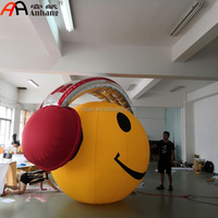 AnHang Casque audio gonflable géant personnalisé en forme de visage souriant, accessoire publicitaire pour événements musicaux, clubs et centres commerciaux