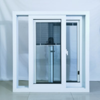 Fenêtre coulissante en verre avec cadre UPVC sur mesure pour balcon, moustiquaire pour salle de bain