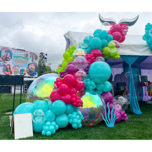 Grosses boules gonflables brillantes ornement de Noël suspendu sphère de miroir à bulles gonflable réfléchissante irisée pour la fête de mariage - Product Image 6