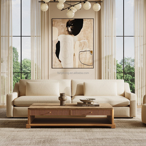 FERLY Modern Coffee <strong>Table</strong> with Marble Top Round Center <strong>Table</strong> for Living Room Furniture - Product Image 1