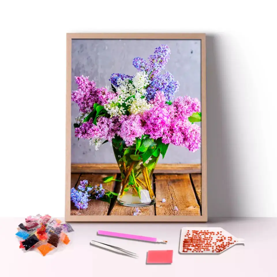 Full Drill Kunden spezifische Bilder Arts Craft DIY 5D Kristalls tickerei Diamond Pink Flower Paintings für Erwachsene