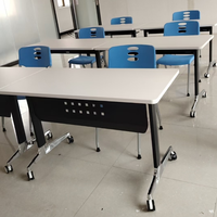 Table de conférence modulaire pliable en acier moderne, réglable en hauteur, avec roulettes, pour la formation, les réunions, les écoles, les hôpitaux, les bureaux