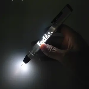 custom multi function business engraved brand ball pen give away with led light touch light tip up stylus light up pen with logo