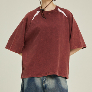 Streetwear Brand Heavyweight Washed Women Cotton Jersey <b>T</b>-<b>shirt</b> <b>Men</b> Teenagers Sports Casual Fashion Jersey Style Short Sleeve - Product Image 1