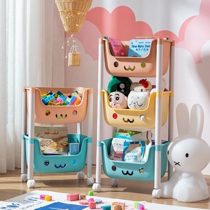 Organiseur de jouets pour enfants, armoires de rangement, meubles pour enfants, étagères en plastique pour bébés, supports et étagères de rangement de <span class=keywords><strong>cuisine</strong></span> avec roulettes - Product Image 1