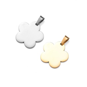 Pendentif vierge en acier inoxydable en forme de fleur, breloque en métal poli miroir pour chien, pendentif vierge antirouille pour la fabrication de bijoux DIY - Product Image 4