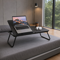 Table d'ordinateur portable pliable en bois, réglable en hauteur, pour la maison, le bureau, la chambre, le travail, l'étude, le dortoir