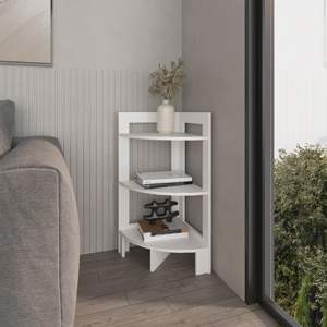 Sharon DB Corner Table for Living Room <b>White</b> <b>Wall</b> & Display <b>Shelf</b> - Product Image 1