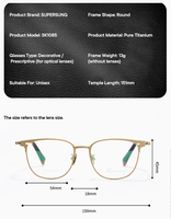 Montures de lunettes Saint Van Gogh en titane pur, conçues avec précision, rondes, ultra-légères pour hommes, pour la correction de la myopie