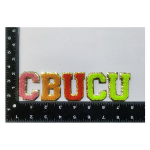 Patchs de bord scintillants dorés personnalisés, vente en gros, bâton sur initiales, patchs DIY - Product Image 2