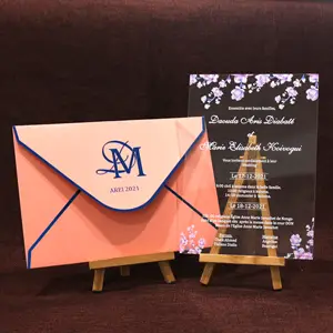 Cartão de convite de casamento, transparente, acrílico, cartão de convite, envelope para combinar, colorida, bronzear, artesanato, personalizado, cartão de convite, venda imperdível