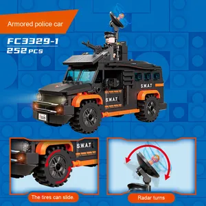 4 Trong 1 Loạt Quân Đội Hành Động Swat Kidsren Của Nhựa Moc Lắp Ráp Xe Cảnh Sát Tấn Công Xe Máy Bay Trực Thăng Đồ Chơi Mô Hình - Product Image 3