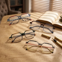 Monturas de Gafas de Acetato de Moda para Mujer, Monturas Ópticas Retro Transparentes con Degradado de Color, Venta al Por Mayor