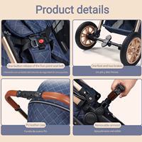 Système de poussette 3 en 1 pour bébé avec grand panier et siège réversible pour nouveau-nés, entrepôt UE
