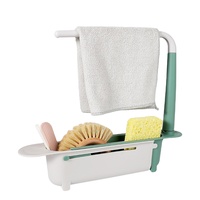 Porte-serviettes réglable à la longueur, égouttoir, rangement d'évier, caddie