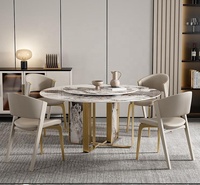 Chaises de salle à manger modernes en cuir Chaise de salle à manger en acier inoxydable brossé avec bras Chaise de salle à manger