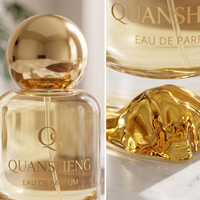 Flacon de parfum rond de luxe 30ml 50ml 100ml avec pulvérisateur à pompe, flacon de parfum de haute qualité avec bouchon, logo personnalisé