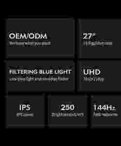 Écran de moniteur 4K de 27 pouces, moniteur 4K Ultra HD populaire, écran plat IPS 3840*<span class=keywords><strong>2160P</strong></span> pour ordinateur de bureau - Product Image 3