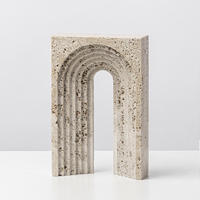 Collection de pierres décoratives Newstar Decoration Art Stone, plateau en marbre beige travertin, accessoires de décoration, décoration intérieure de luxe