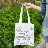Sac fourre-tout en toile de coton réutilisable écologique Mini sac à provisions Graffiti bricolage avec impression de logo personnalisé pour les fêtes d'enfants Goodies