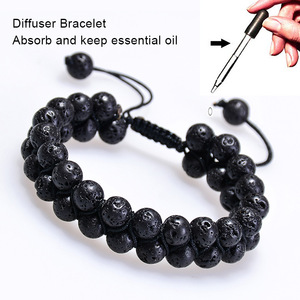<span class=keywords><strong>Bracelet</strong></span> en pierres naturelles à double rangée de <span class=keywords><strong>chakras</strong></span>, pierre volcanique fusionnée, ajustable, tressé, style vintage pour le yoga - Product Image 6