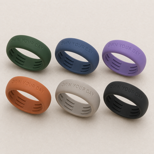 Coque de protection en silicone Oura Ring 5/4 Galaxy Ring RingConn Ultrahuman, motif gaufré vert forêt, pour anneau intelligent, texte personnalisé - Product Image 5