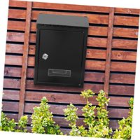 Boîte aux lettres murale extérieure en acier galvanisé, petite, durable, en métal, avec revêtement en poudre, noire