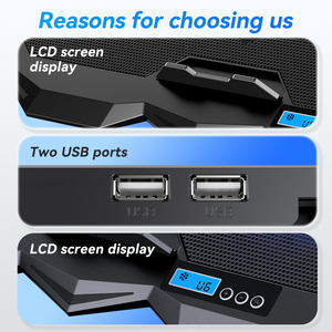 Ventole pieghevoli del dispositivo di raffreddamento del taccuino del cuscinetto di raffreddamento <span class=keywords><strong>portatile</strong></span> <span class=keywords><strong>portatile</strong></span> all'ingrosso di nuovo arrivo 4 ventole con OEM e ODM regolabili in altezza LCD - Product Image 4