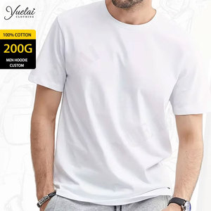 Clothing Manufacturers Custom Logo Printing Solid Color Blank 200g Weight High Quality Fashion Casual Round Neck Men's T-<strong>Shirt</strong>