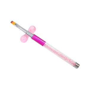 Ensemble de pinceaux à ongles en métal rouge rose, poils en nylon, pinceaux ronds ovales pour détails fins, pour la manucure et la peinture - Product Image 2