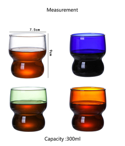 Gobelet en verre borosilicate multicolores de 300 ml, empilable et isolant, pour la maison, le café et le bar - Product Image 6