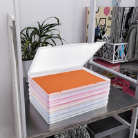 Boîte de rangement photo moderne en plastique grand format avec fermeture à pression pour protéger les photos et les papiers de 8 x 10 pouces