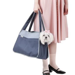 Logo privé doux pliable en osier toile chat et chien transporteur sac fourre-tout fermeture à glissière en plein air voyage élingues sac - Product Image 2