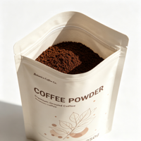 Sachets de café personnalisés imprimés numériquement, à fond plat, avec anneau de fermeture thermoscellable, qualité alimentaire, pour café en poudre, grains et aliments pour animaux de compagnie