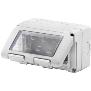 Gewiss GW27044 Grey IP55 contenitore per dispositivo sistema a tenuta stagna 4-Gang - Product Image 1